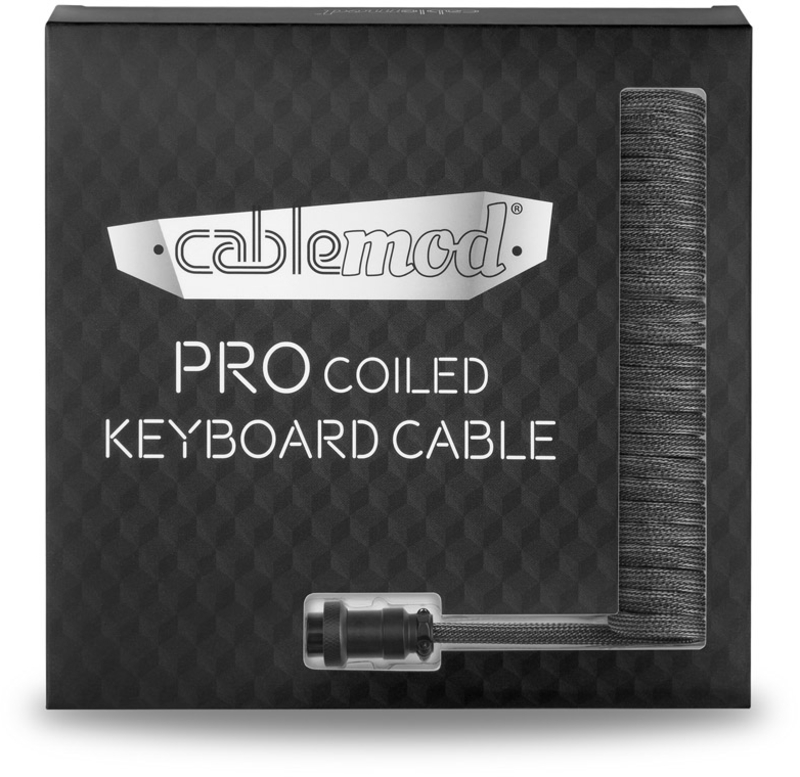 CableMod - Cabo Coiled CableMod Pro para Teclado USB A - USB Type C, 150cm - Carbon Grey