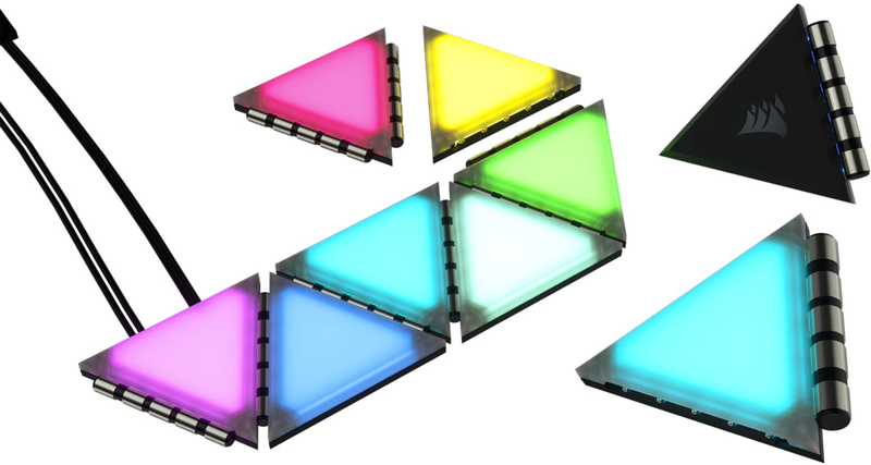 Kit Inicial Corsair iCUE LC100 Lighting Panels - Mini Triângulos x9