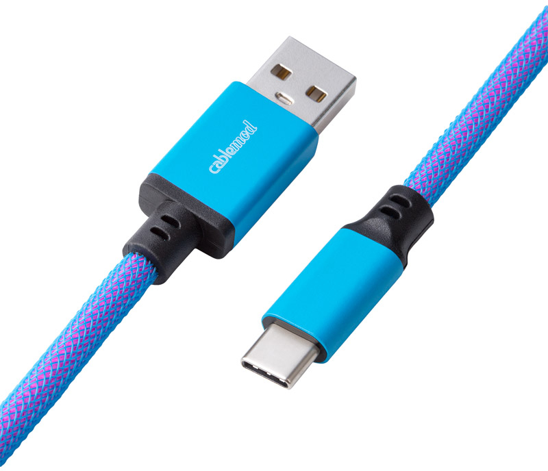 CableMod - Cabo Coiled CableMod Classic para Teclado USB A - USB Type C, 150cm - Galaxy Blue