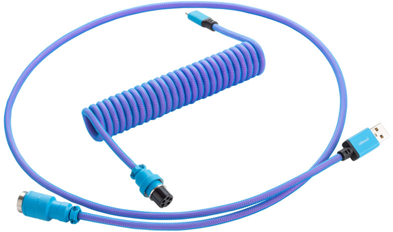 Cabo Coiled CableMod Pro para Teclado USB A - USB Type C, 150cm - Galaxy Blue