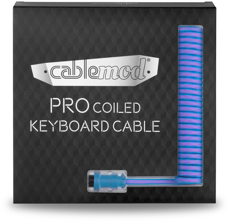 CableMod - Cabo Coiled CableMod Pro para Teclado USB A - USB Type C, 150cm - Galaxy Blue