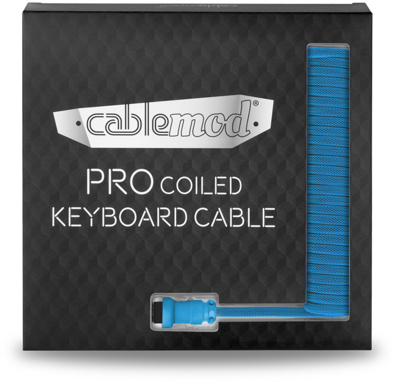 CableMod - Cabo Coiled CableMod Pro para Teclado USB A - USB Type C, 150cm - Spectrum Blue