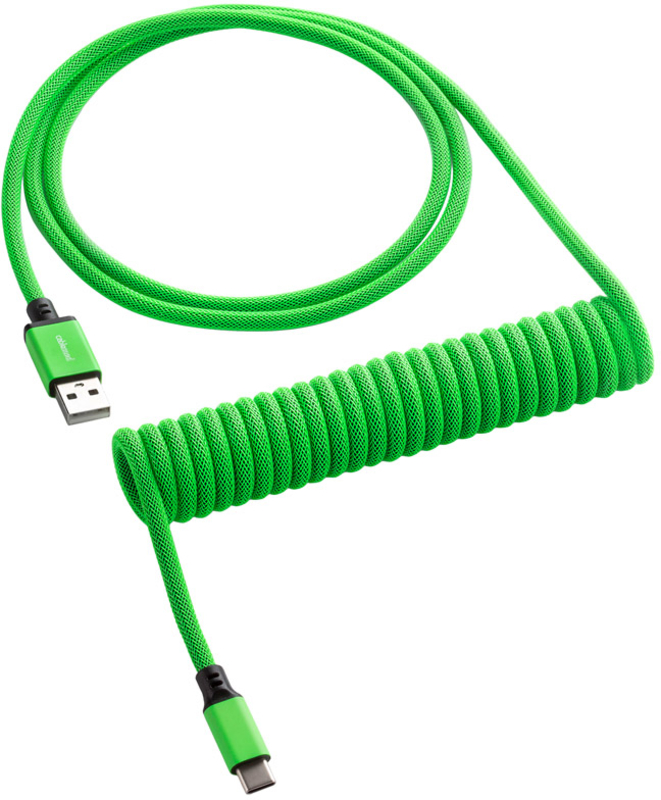 Cabo Coiled CableMod Classic para Teclado USB A - USB Type C 150cm - Viper Green