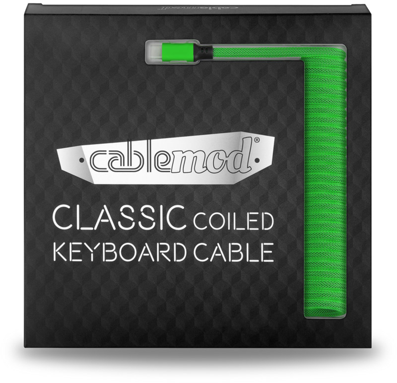 CableMod - Cabo Coiled CableMod Classic para Teclado USB A - USB Type C, 150cm - Viper Green