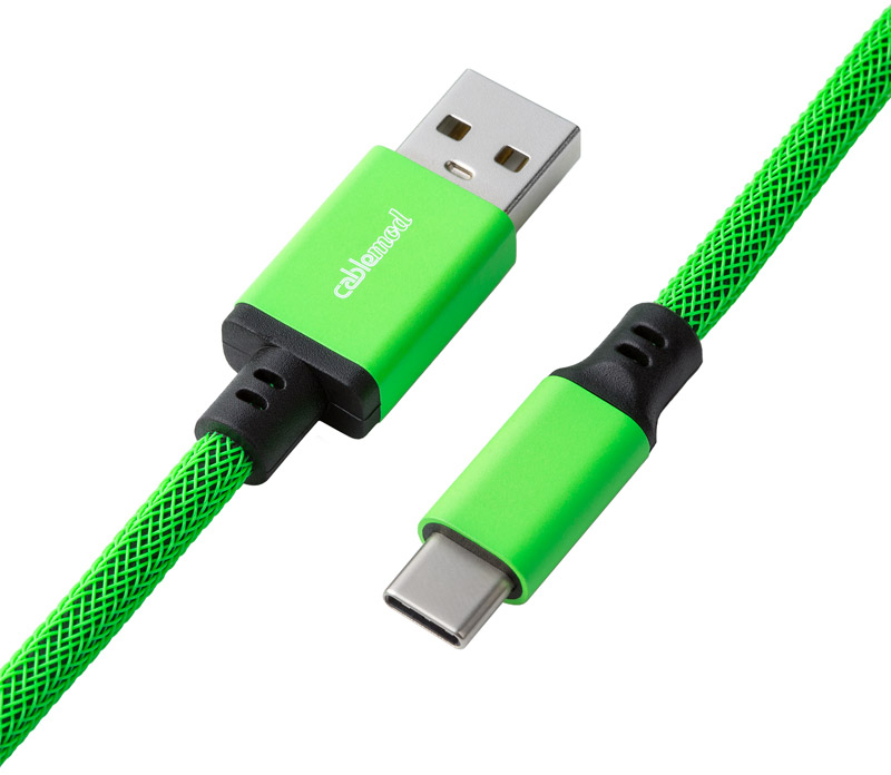 CableMod - Cabo Coiled CableMod Pro para Teclado USB A - USB Type C, 150cm - Viper Green