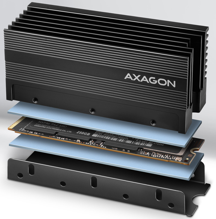 AXAGON - Dissipador de Calor AXAGON CLR-M2XL Passivo SSD M.2/SSD de 80 mm 36 mm