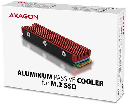 AXAGON - Dissipador de Calor CLR-M2 para M.2 2280 SSD Vemelho