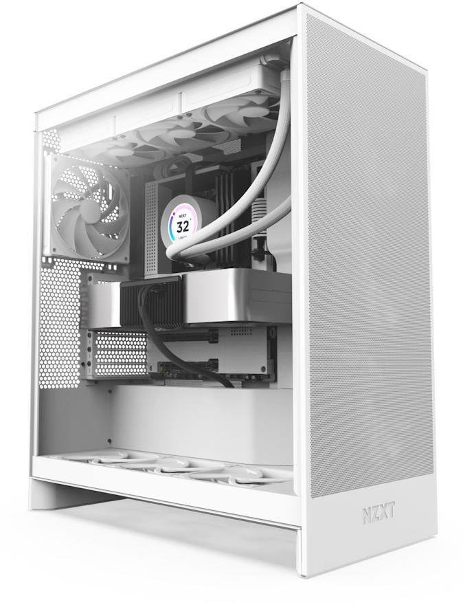 Caixa ATX NZXT H7 Flow (2024) All White Vidro Temperado