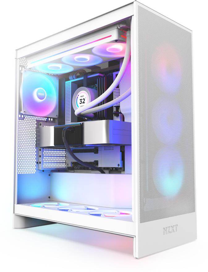 Caixa ATX NZXT H7 Flow RGB (2024) All White Vidro Temperado