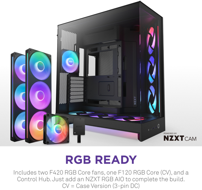NZXT - Caixa E-ATX NZXT H9 Flow RGB+ Preta (2025) Vidro Temperado
