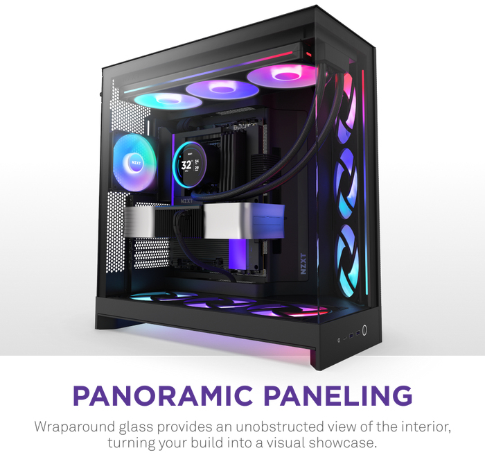 NZXT - Caixa E-ATX NZXT H9 Flow RGB+ Preta (2025) Vidro Temperado