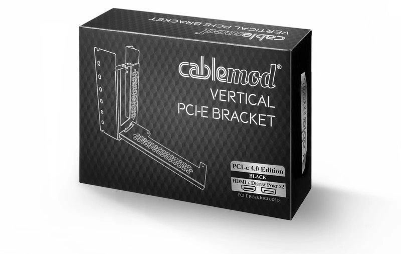 CableMod - Suporte Vertical CableMod PCI-e Bracket PCI-e 4.0 Edition, HDMI + DisplayPort - Preto