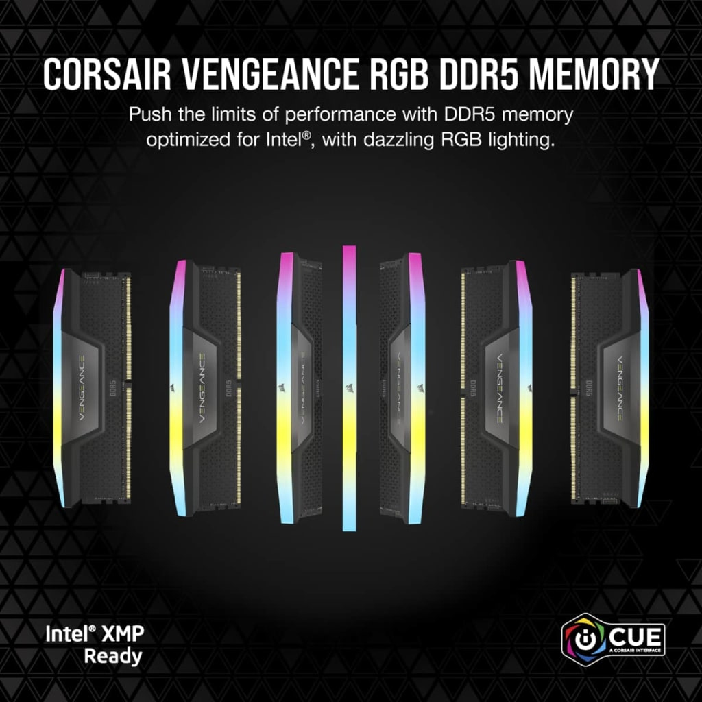Corsair - Corsair Kit 48GB (2 x 24GB) DDR5 7200MHz Vengeance RGB Black CL36