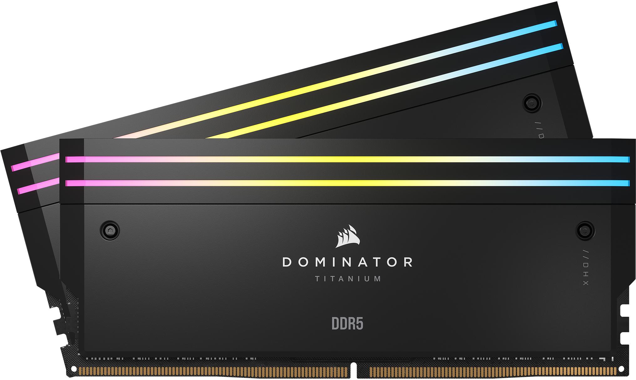 Corsair - Corsair Kit 32GB (2 x 16GB) DDR5 6000MHz Dominator Titanium RGB Black CL30