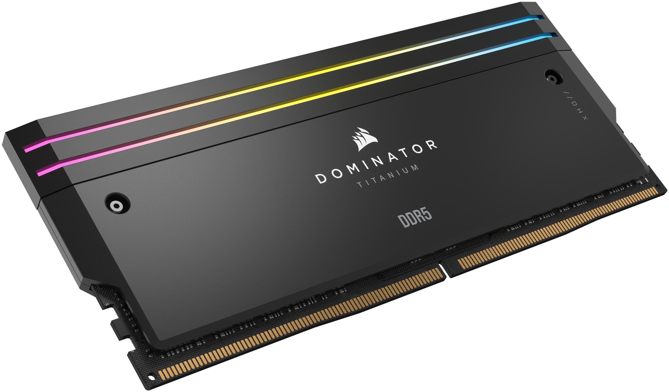 Corsair - Corsair Kit 32GB (2 x 16GB) DDR5 6000MHz Dominator Titanium RGB Black CL30