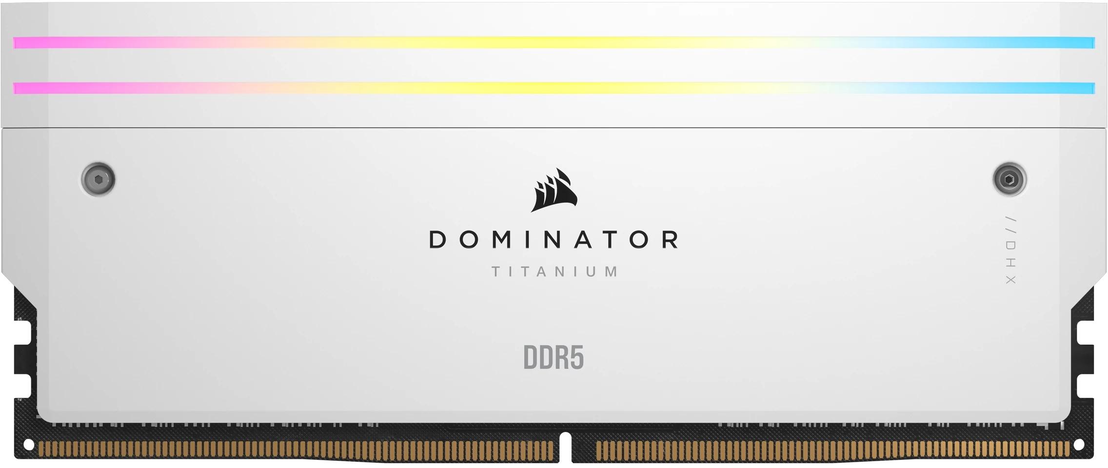 Corsair - Corsair Kit 32GB (2 x 16GB) DDR5 6400MHz Dominator Titanium RGB White CL32