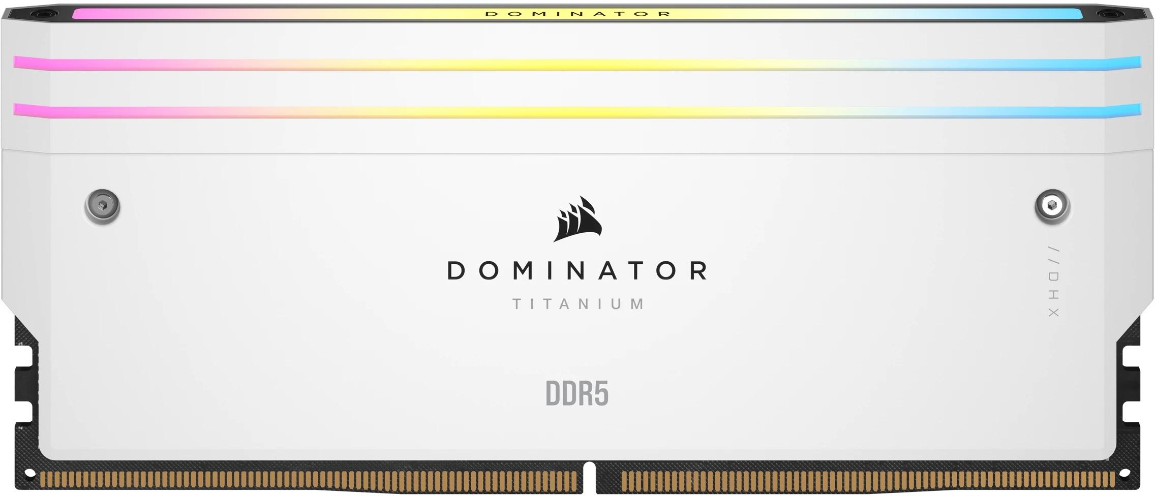 Corsair - Corsair Kit 32GB (2 x 16GB) DDR5 6400MHz Dominator Titanium RGB White CL32