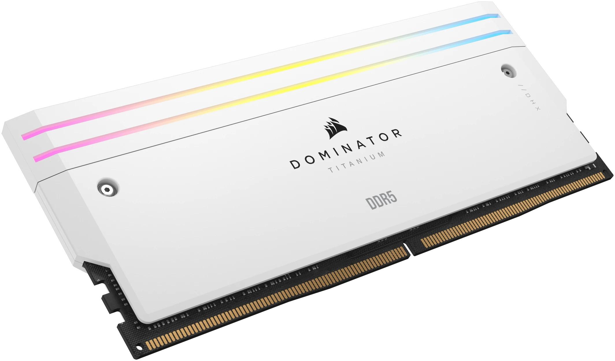 Corsair - Corsair Kit 64GB (2 x 32GB) DDR5 6400MHz Dominator Titanium RGB White CL32