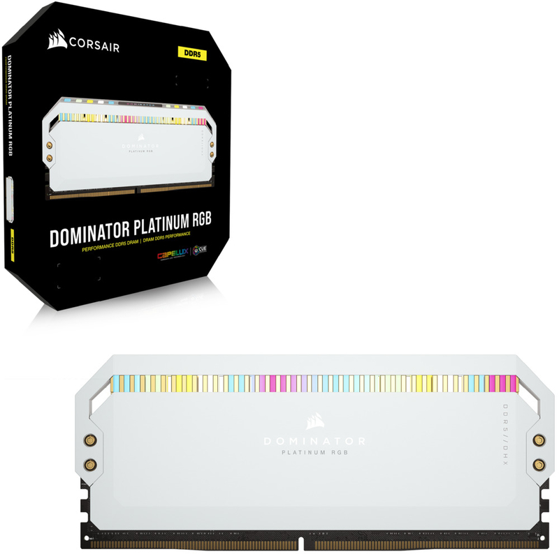 Corsair - Corsair Kit 32GB (2 x 16GB) DDR5 5600MHz Dominator Platinum RGB White CL36