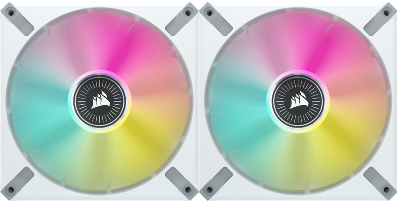 Ventoinha Corsair iCUE ML140 RGB ELITE Premium PWM Branca 140mm (Pack 2) - Magnetic Levitation Fan