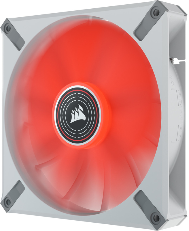 Corsair - Ventoinha Corsair ML140 ELITE LED Red Premium PWM Branca 140mm Magnetic Levitation Fan