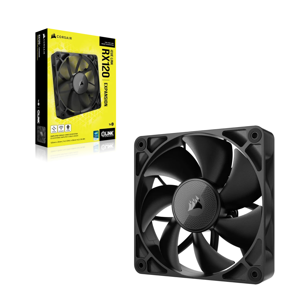 Corsair - Ventoinha Corsair iCUE Link RX120 PWM Preta 120mm