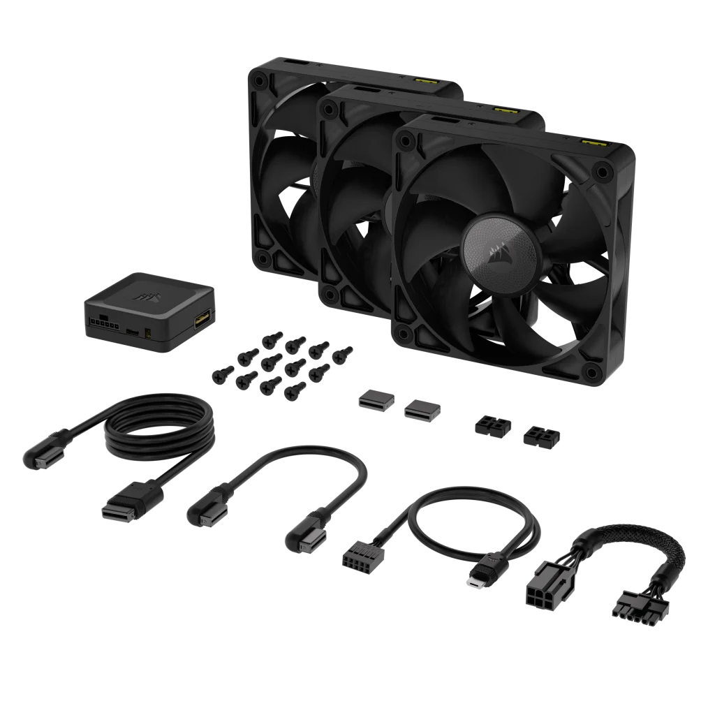 Corsair - Ventoinha Corsair iCUE Link RX120 PWM Preta 120mm (Pack 3)