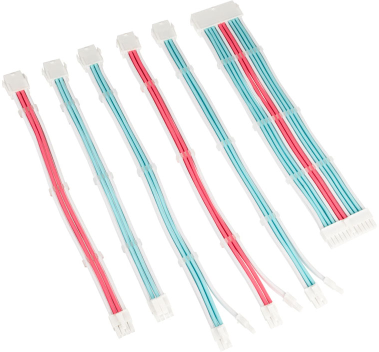 Kit de Expansão Kolink Core Adept Braided - Brilliant White/Neon Blue/Pure Pink