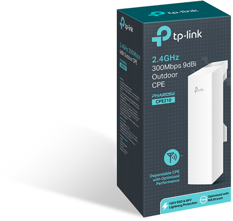 TP-Link - Access Point TP-Link CPE210 Pharos Outdoor 2.4 GHz 300 Mbps 9 dBi CPE