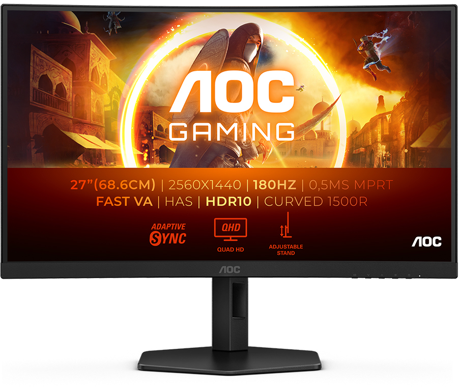 Monitor Curvo AOC Gaming 27" CQ27G4X Fast VA QHD 180Hz 0.5ms