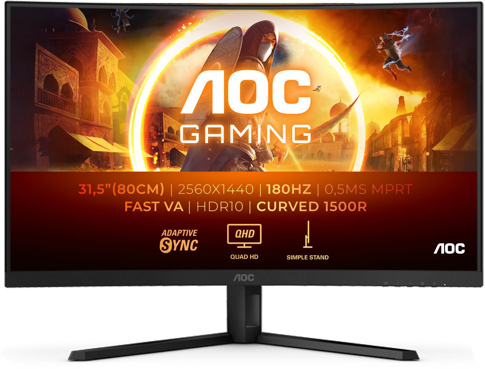 Monitor Curvo AOC Gaming 32" CQ32G4VE Fast VA QHD 180Hz 0.5ms