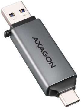 Leitor Cartões AXAGON CRE-DAC External USB 3.2 Gen1 Type-C+Type-A 2-slot SD/microSD