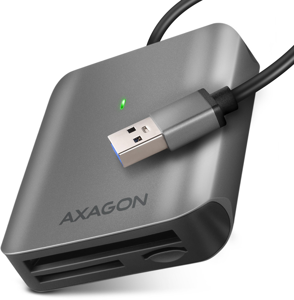 Leitor de cartões externo AXAGON CRE-S3 External USB-A 3.2 Gen 1, 3-slot & lun SD/microSD/CF, UHS-II