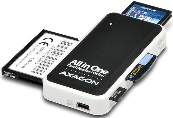 AXAGON - Leitor de cartões AXAGON CRE-X1 External Mini Card Reader 5-slot ALL-IN-ONE