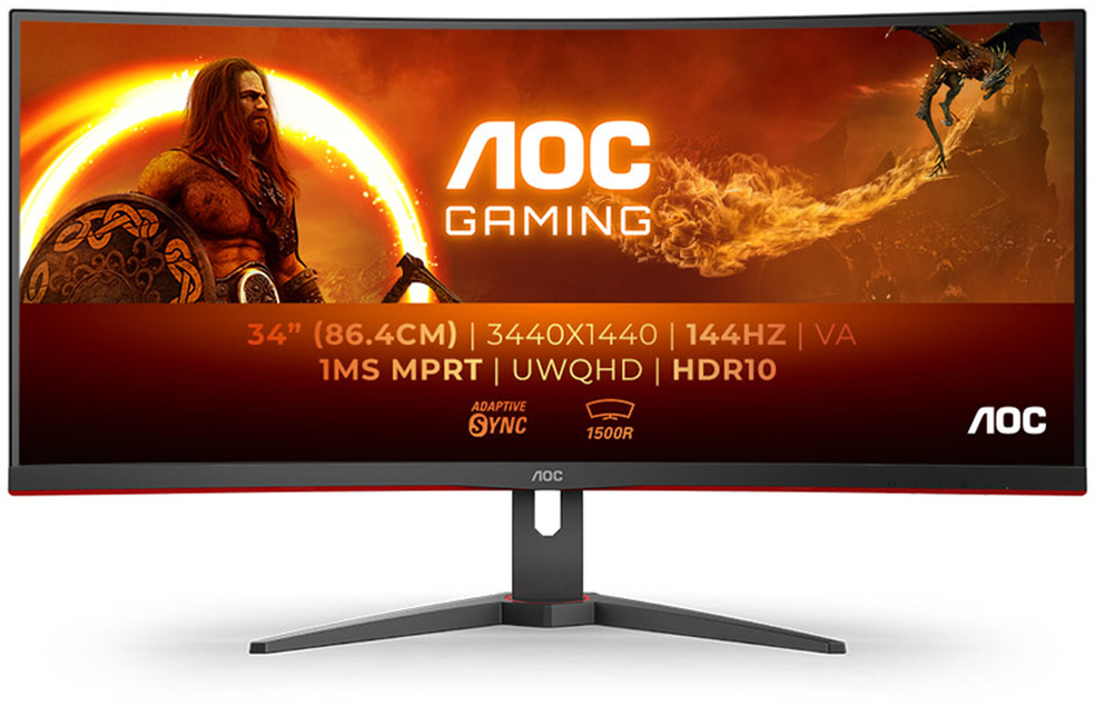 Monitor Curvo AOC Gaming 34" CU34G2XE VA WQHD 144Hz 1ms Adaptive Sync HDR10