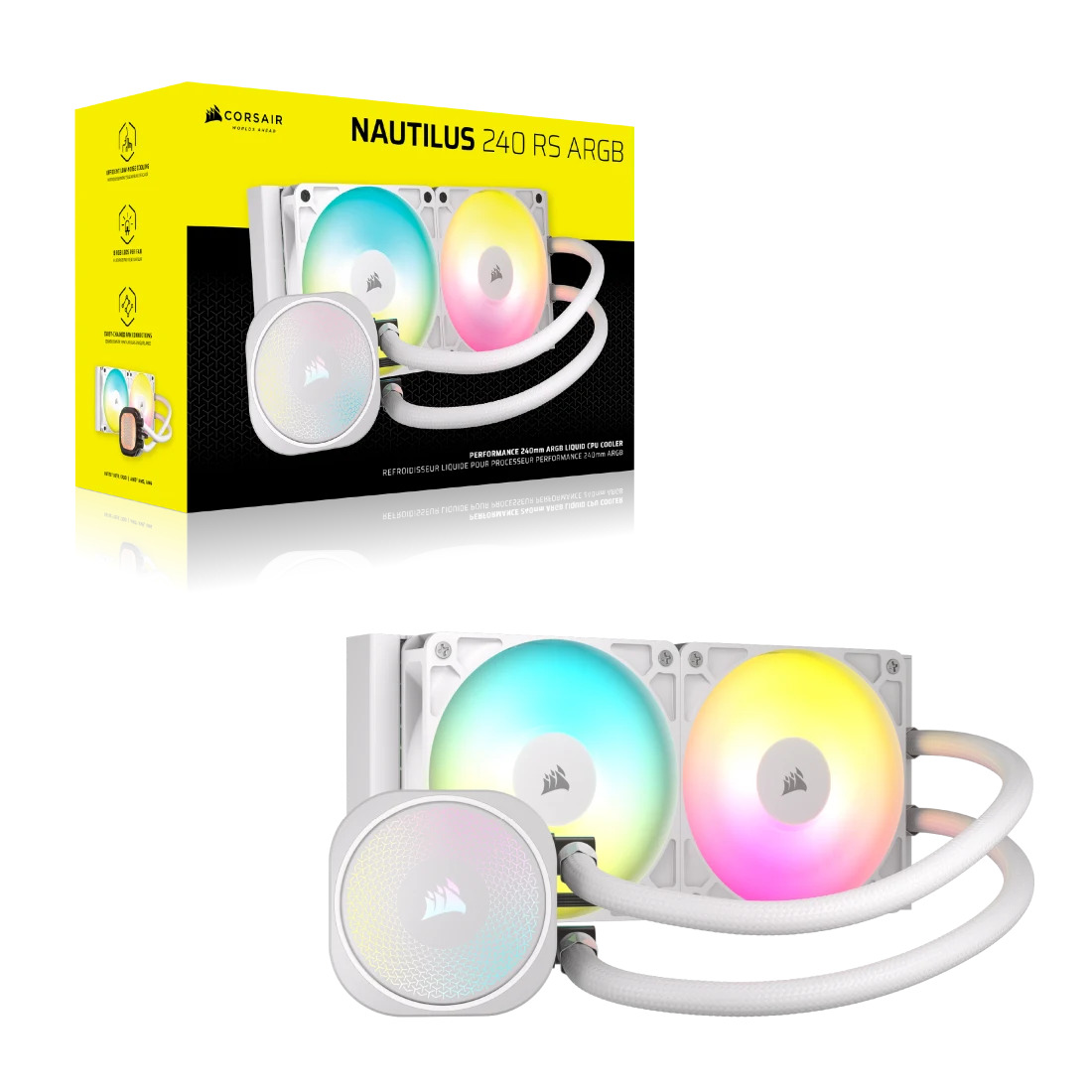 Corsair - Water Cooler CPU Corsair NAUTILUS ARGB 240mm Branco