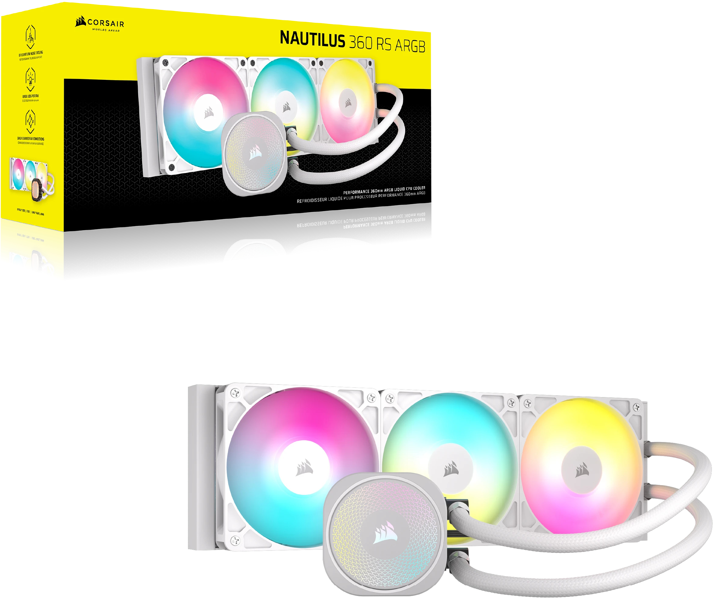 Corsair - Water Cooler CPU Corsair NAUTILUS ARGB 360mm Branco