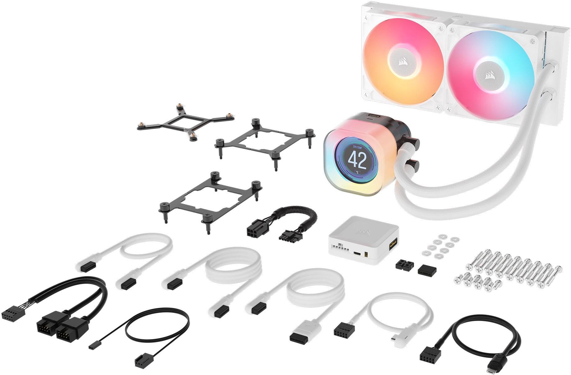 Corsair - Water Cooler CPU Corsair iCUE LINK TITAN 240 RX RGB LCD 240mm Branco
