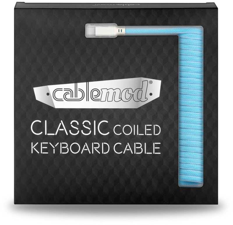 CableMod - Cabo Coiled CableMod Classic para Teclado USB A - USB Type C, 150cm - Blueberry Cheesecake