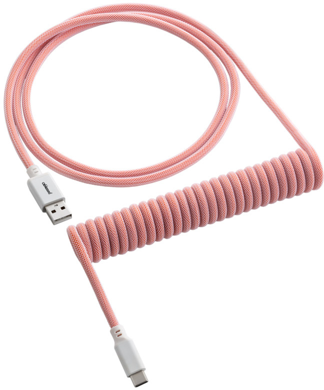 Cabo Coiled CableMod Classic para Teclado USB A - USB Type C, 150cm - Orangesicle