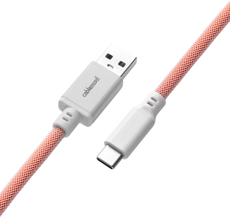 CableMod - Cabo Coiled CableMod Classic para Teclado USB A - USB Type C, 150cm - Orangesicle