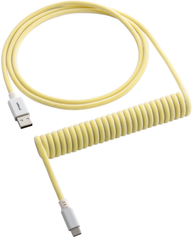 Cabo Coiled CableMod Classic para Teclado USB A - USB Type C 150cm - Lemon Ice