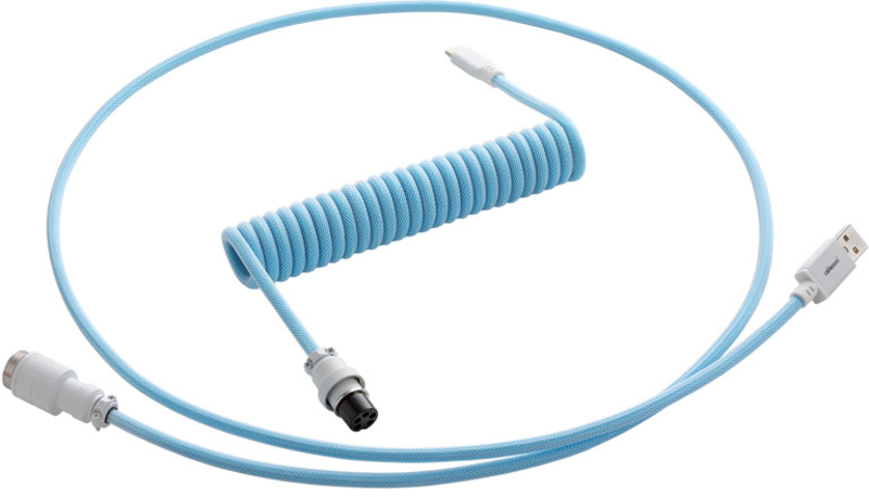 Cabo Coiled CableMod Pro para Teclado USB A - USB Type C, 150cm - Blueberry Cheesecake