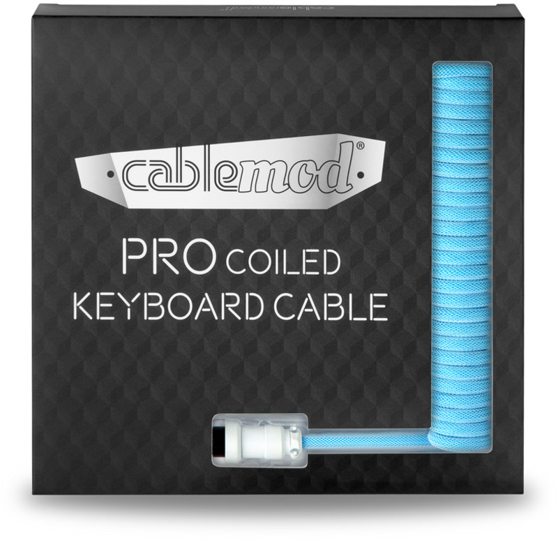 CableMod - Cabo Coiled CableMod Pro para Teclado USB A - USB Type C, 150cm - Blueberry Cheesecake