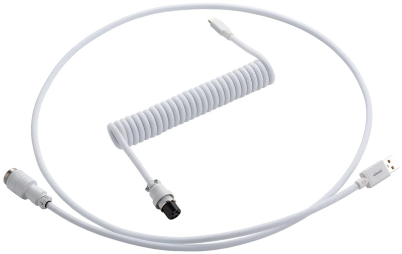 Cabo Coiled CableMod Pro para Teclado USB A - USB Type C, 150cm - Glacier White