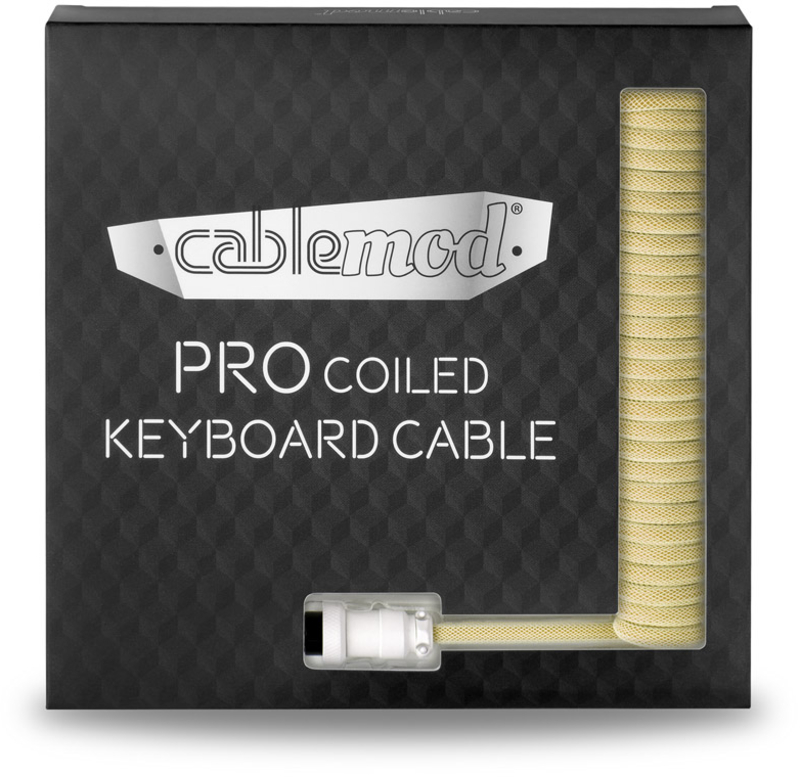 CableMod - Cabo Coiled CableMod Pro para Teclado USB A - USB Type C, 150cm - Lemon Ice