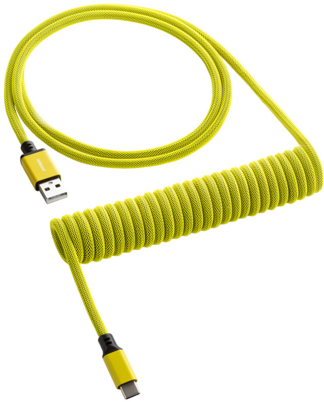 Cabo Coiled CableMod Classic para Teclado USB A - USB Type C 150cm - Dominator Yellow