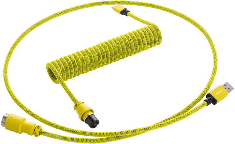 Cabo Coiled CableMod Pro para Teclado USB A - USB Type C 150cm - Dominator Yellow