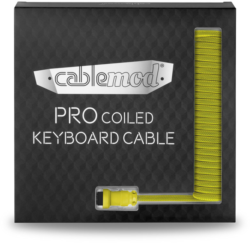 CableMod - Cabo Coiled CableMod Pro para Teclado USB A - USB Type C, 150cm - Dominator Yellow