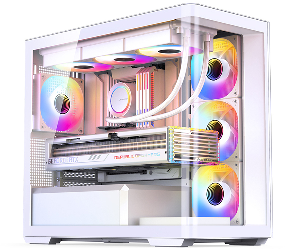 Jonsbo - Caixa Micro-ATX Jonsbo D300 Vidro Temperado Branco